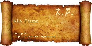 Kis Piusz névjegykártya